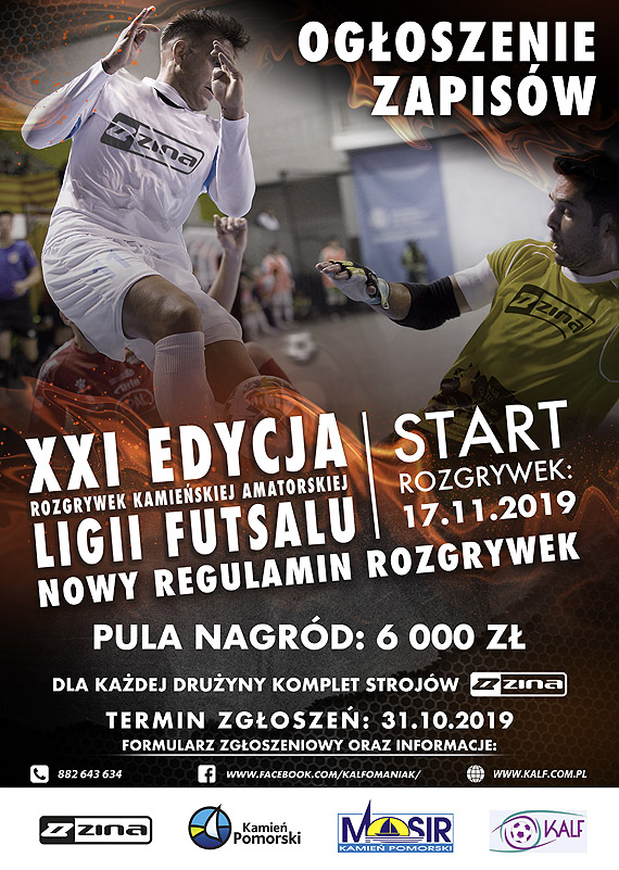 Zapisy do XXI edycji Kamieskiej Amatorskiej Ligi Futsalu