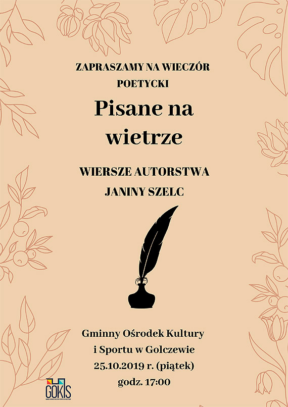 „Pisane na wietrze” wieczr poetycki Janiny Szelc w Golczewie