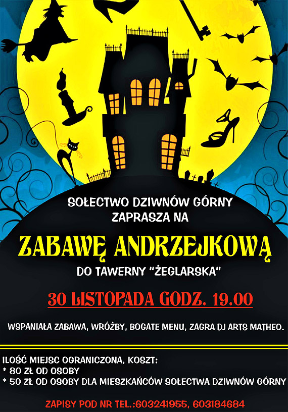 Zaproszenie na „Zabaw Andrzejkow”