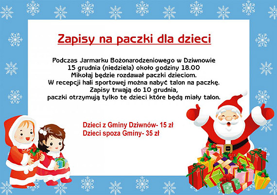 Zapisy na paczki od witego Mikoaja