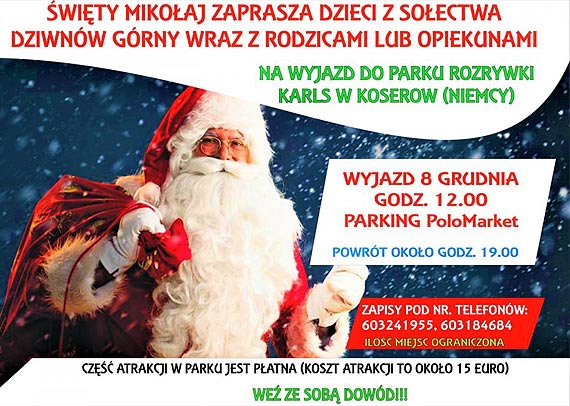 Zaproszenie na wyjazd do parku rozrywki