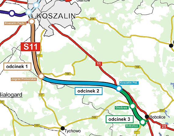 Najkorzystniejsze oferty w przetargach na realizacj� odcink�w S11 Koszalin-Bobolice wybrane
