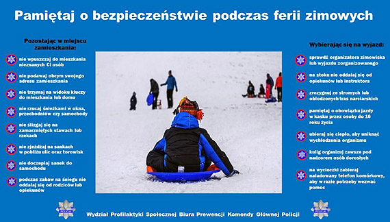 Pami�taj o bezpiecze�stwie podczas ferii zimowych