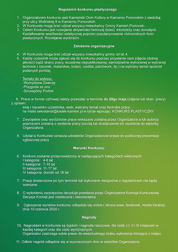 Kamieński Dom Kultury przypomina o organizowanym