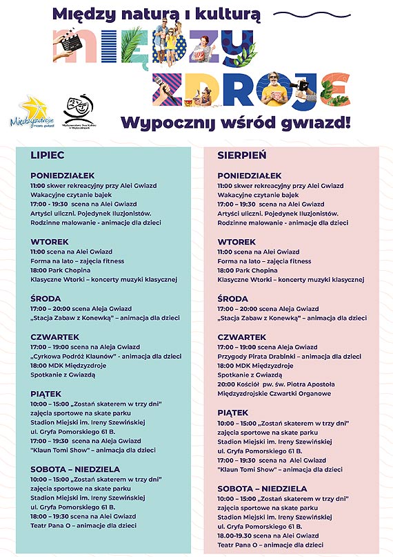 Między naturą i kulturą - program wydarzeń w Międzyzdrojach na sezon letni 2020