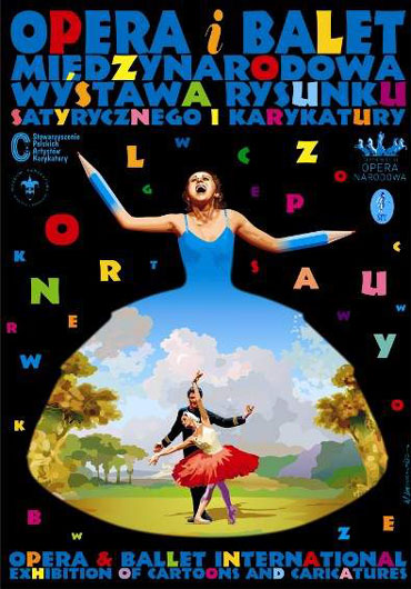 Rysunek satyryczny naszej mieszkanki w Muzeum Teatru Wielkiego