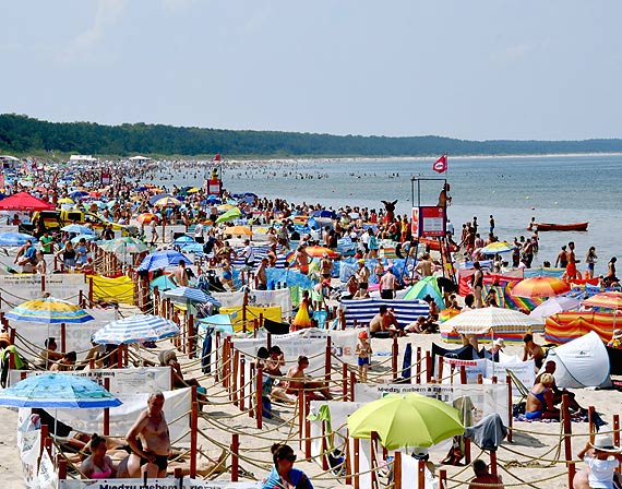 Bezpieczna strefa na plaży w Międzyzdrojach