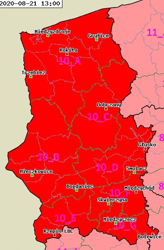 Najwy�szy stopie� zagro�enia po�arowego na terenie RDLP Szczecin