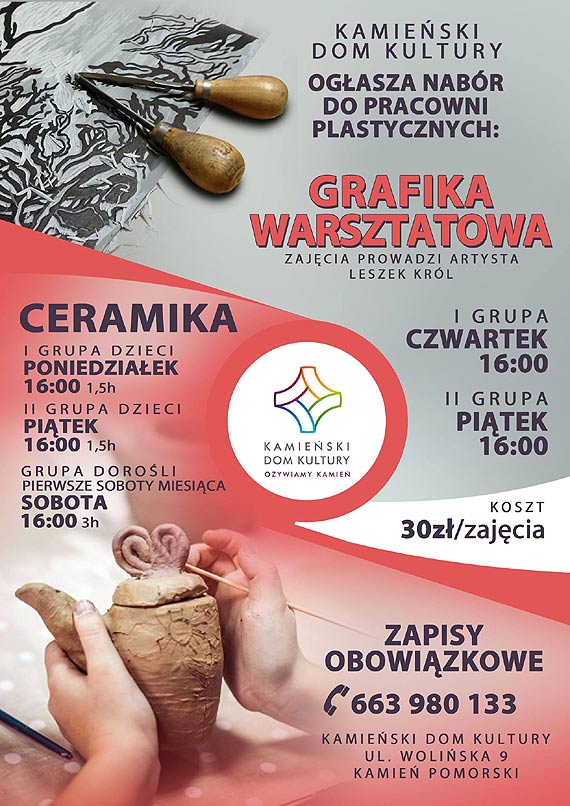 Ogaszamy NABR do Pracowni GRAFIKI WARSZTATOWEJ I PRACOWNI CERAMIKI