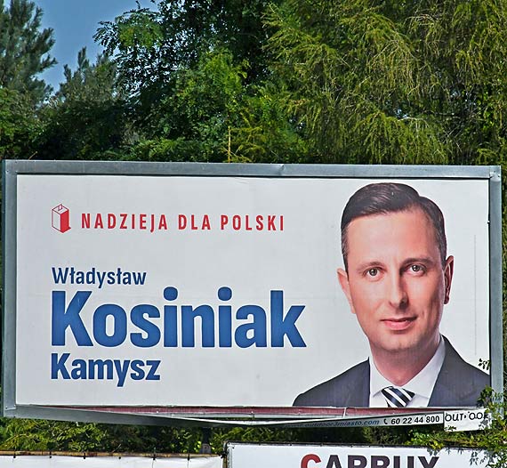 Upokorzony tygrys na wyborczym bilbordzie w Międzyzdrojach