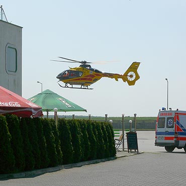 Wolin: Na stacji benzynowej l�dowa� �mig�owiec ratunkowy