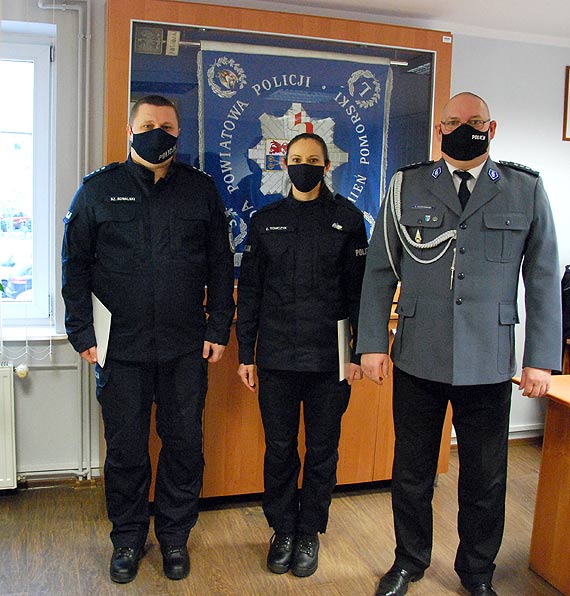 Mianowanie nowego Z-cy Komendanta KPP w Kamieniu Pomorskim oraz ślubowanie młodych policjantów