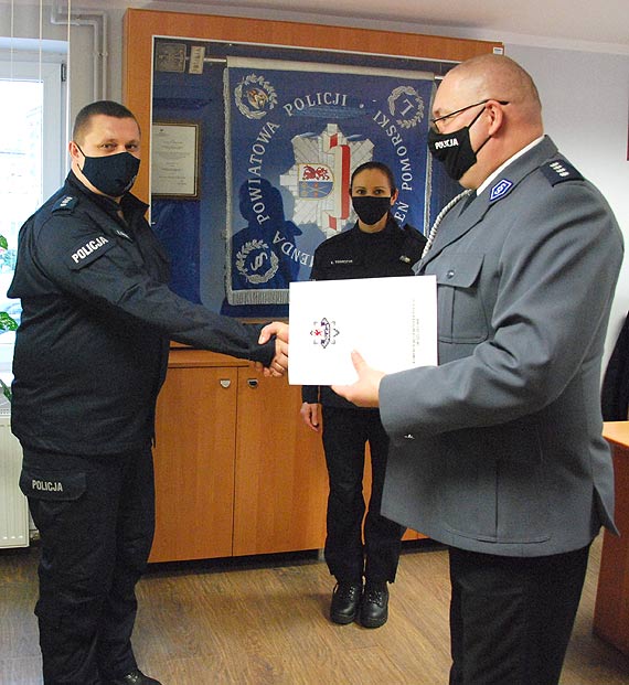 Mianowanie nowego Z-cy Komendanta KPP w Kamieniu Pomorskim oraz ślubowanie młodych policjantów