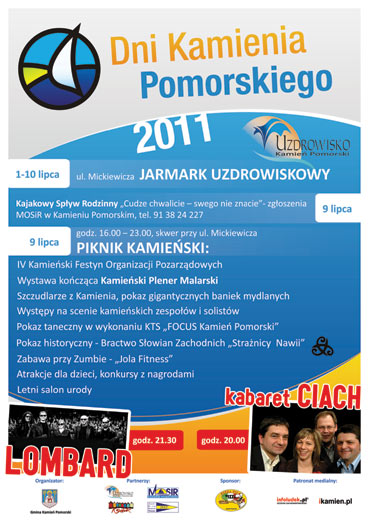 Piknik Kamieński 2011 już za niecałe dwa tygodnie. Wystąpi zespół Lombard!