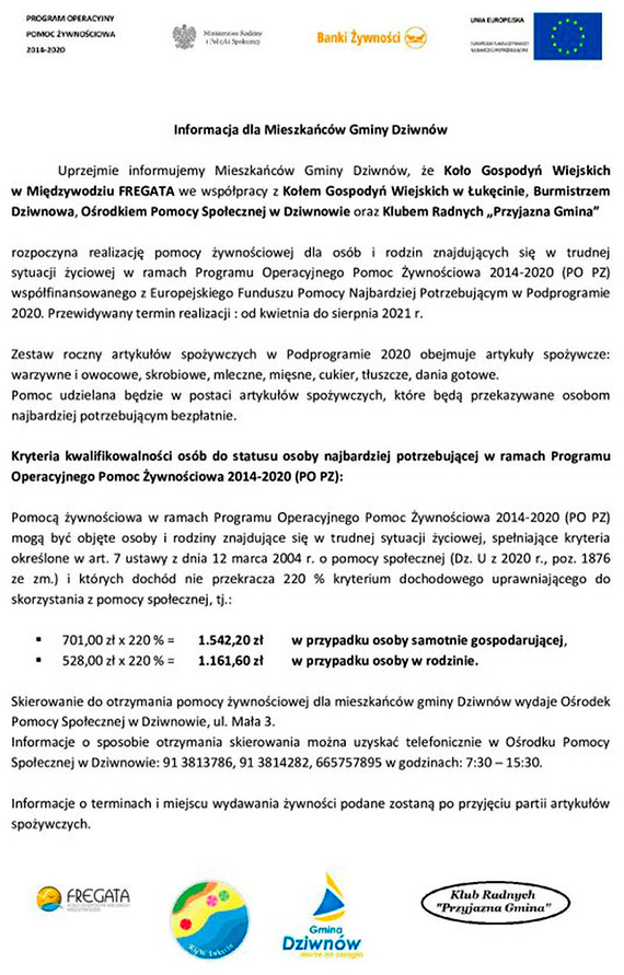 Program Operacyjny „Pomoc ywnociowa 2021”