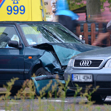 Łukęcin: Skoda uderzyła w audi. Rocznemu dziecku nic się nie stało
