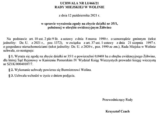 Wikszo woliskich radnych popara sprzeda dziaki w winie. Przetarg odbdzie si w styczniu