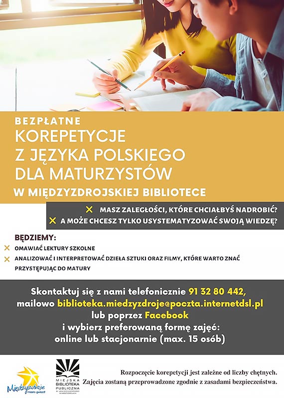 Bezpatne korepetycje online z jzyka polskiego w midzyzdrojskiej bibliotece