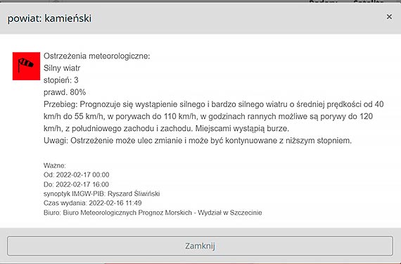 Meteorolodzy ostrzegają przed silnym wiatrem. Prędkość wiatru może dochodzić do 120 km/h