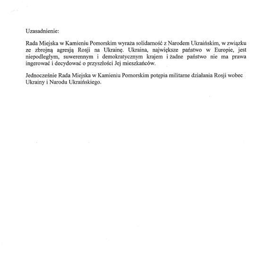 Radni Kamienia Pomorskiego solidarni z Ukrainą. Zobowiązali burmistrza do przekazania pomocy finansowej