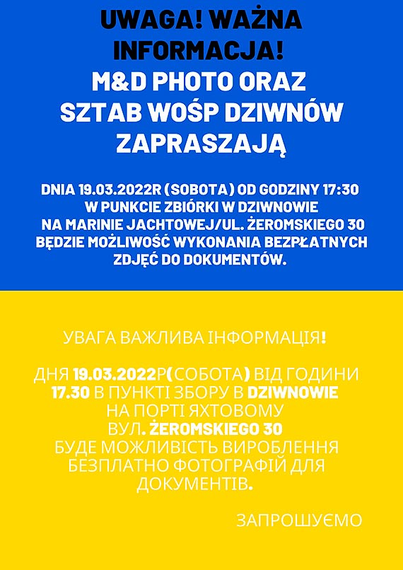 Darmowe zdjcia dla obywateli Ukrainy