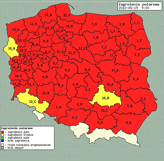 Najwyższy stopień zagrożenia pożarowego w lasach RDLP Szczecin