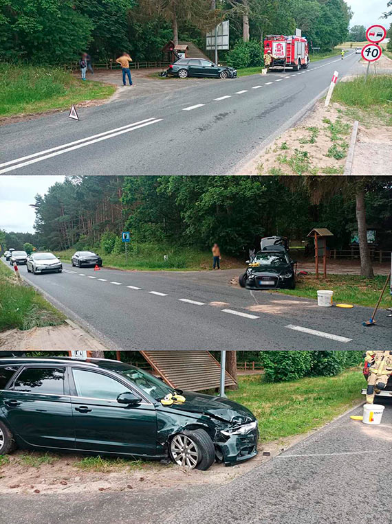 Na Bałtyckiej w Kołczewie audi zderzyło się z volvo. Jeden z pojazdów został uszkodzony