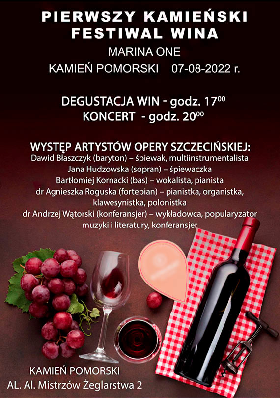 Festiwal Wina, degustacja i koncert ju wkrtce w Kamieniu Pomorskim