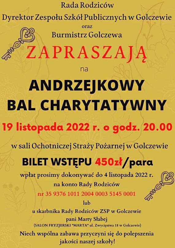 Serdecznie zapraszamy na Andrzejkowy Bal Charytatywny