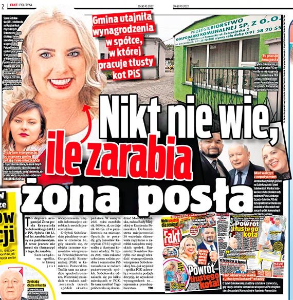 Zarobki wiceprezes zarządu PGK w Kamieniu Pomorskim to wielka zagadka. Wynagrodzenie żony posła PiS - u to tajemnica?