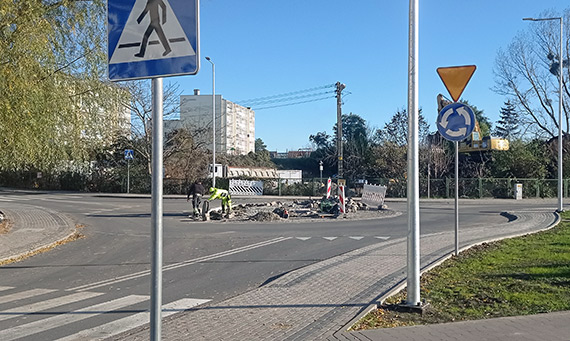 Nowe rondo w Wolinie na ulicy Konopnickiej