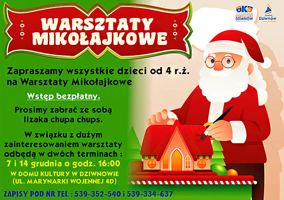 Warsztaty Mikoajkowe wDomu Kultury