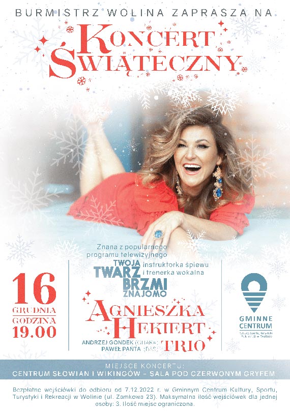 KONCERT WITECZNY w Wolinie – Agnieszka Hekiert Trio