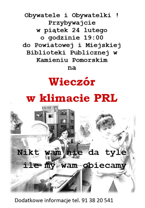 Dwie imprezy w PiMBP Kamień Pomorski 24 lutego