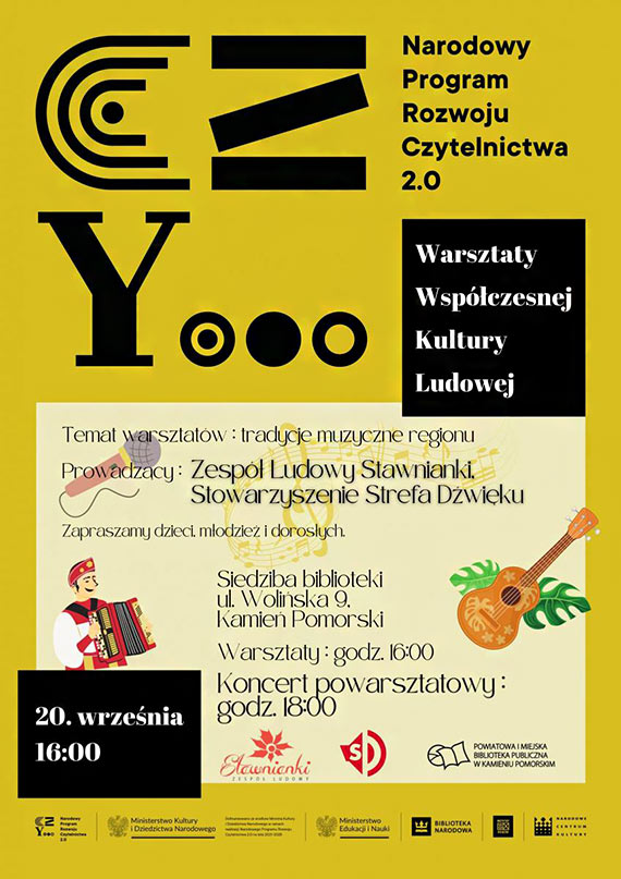 Kamieska biblioteka zaprasza na warsztaty wspczesnej muzyki ludowej