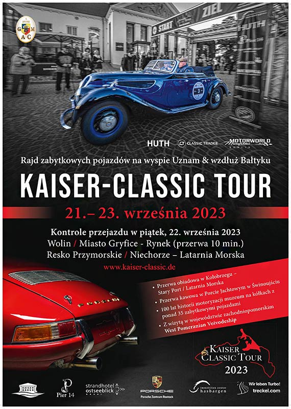 Rajd Kaiser Classic 22.09.2023. Tour na trasie Heringsdorf – winoujcie –Wolin – Gryfice - Koobrzeg – winoujcie – Heringsdorf