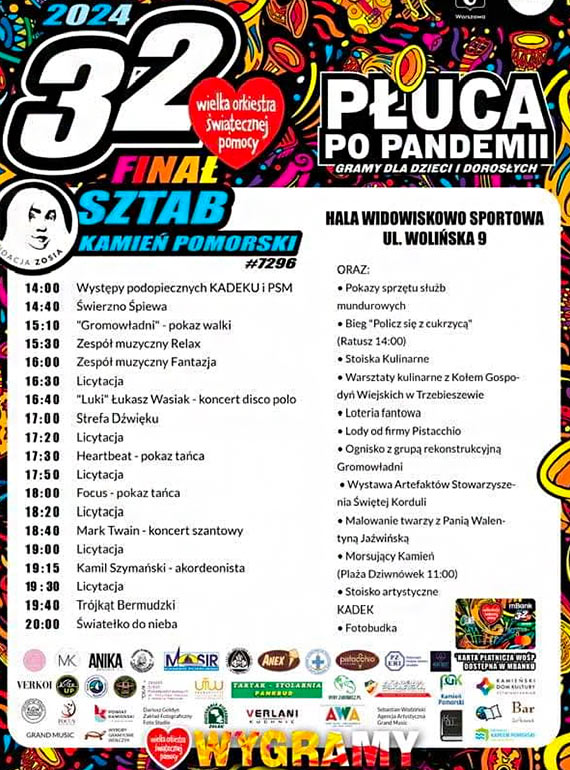 32. Finał WOŚP: Dzień Pełen Atrakcji i Zabawy w Międzyzdrojach, Wolinie, Dziwnowie, Kamieniu Pomorskim i Świerznie