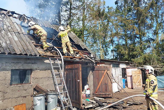 Interwencja OSP Koczewo przy poarze w Rabiu