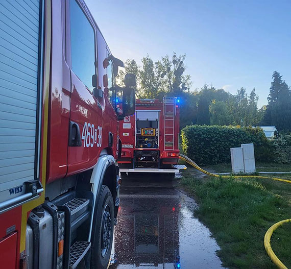 Pożar przyczepy campingowej