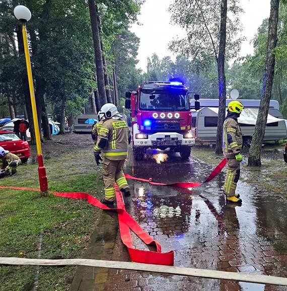 OSP Kołczewo, zalane pole namiotowe