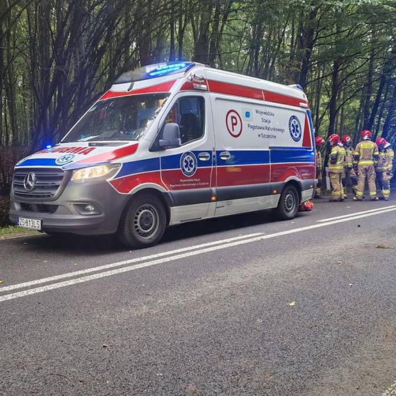 Wypadek drogowy na trasie Kaleń-Świerzno – motocyklista z busem