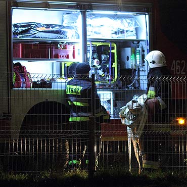 Chomino: Ogie� w hali produkuj�cej brykiet