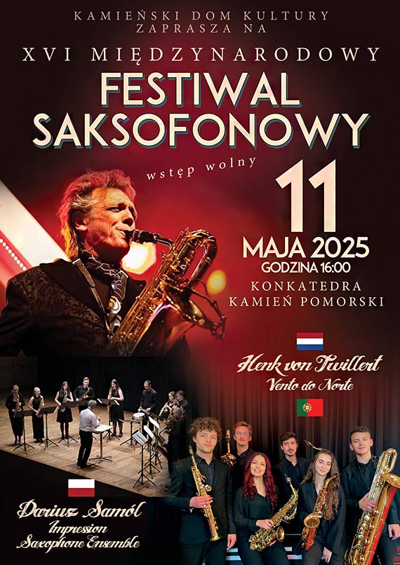 XVI Midzynarodowy Festiwal Saksofonowy zawita do Kamienia Pomorskiego!