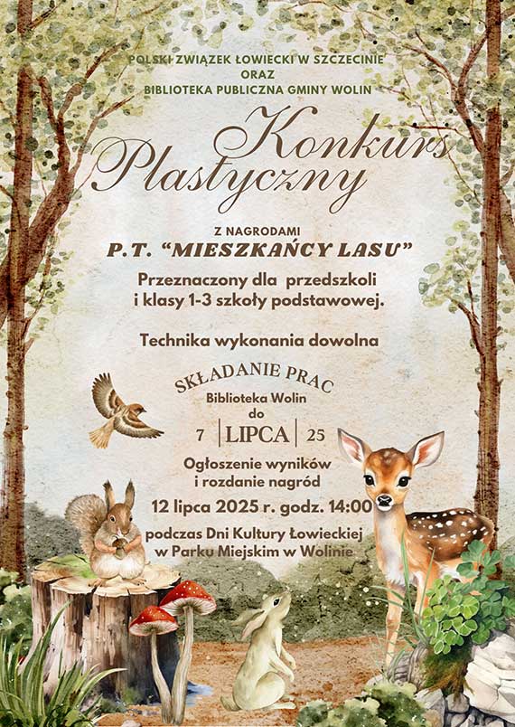 Konkurs plastyczny „Mieszkańcy lasu” – zaproszenie do udziału
