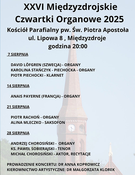 Muzyka organowa powraca do Midzyzdrojw. Ruszaj XXVI Czwartki Organowe
