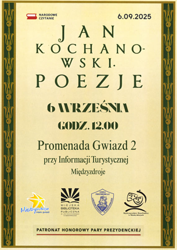 Narodowe Czytanie w Midzyzdrojach. Poezje Jana Kochanowskiego na Promenadzie Gwiazd