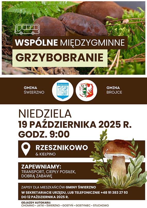 Wyjazdowe Midzygminne Grzybobranie – integracja mieszkacw gmin wierzno i Brojce