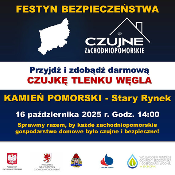 Festyn Bezpieczestwa w Kamieniu Pomorskim: darmowe czujki tlenku wgla dla mieszkacw