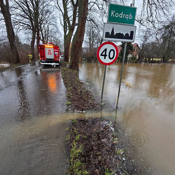 Zalane posesje w Kodr�biu. Stra�acy interweniowali po roztopach