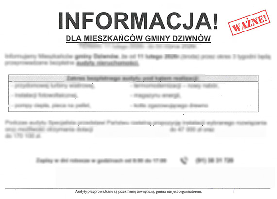 Informacja dla Mieszka�c�w Gminy Dziwn�w